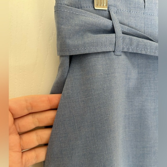 Ann Taylor Blue Paper Bag Tie- Front Skirt Size 4 - Picture 3 of 8